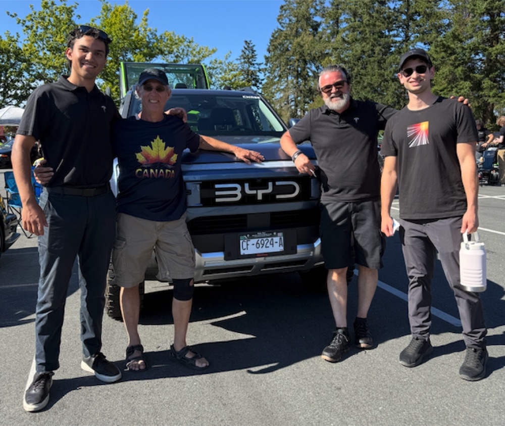 Dave and the team with the BYD Shark and NEV at the Nanaimo Car Show